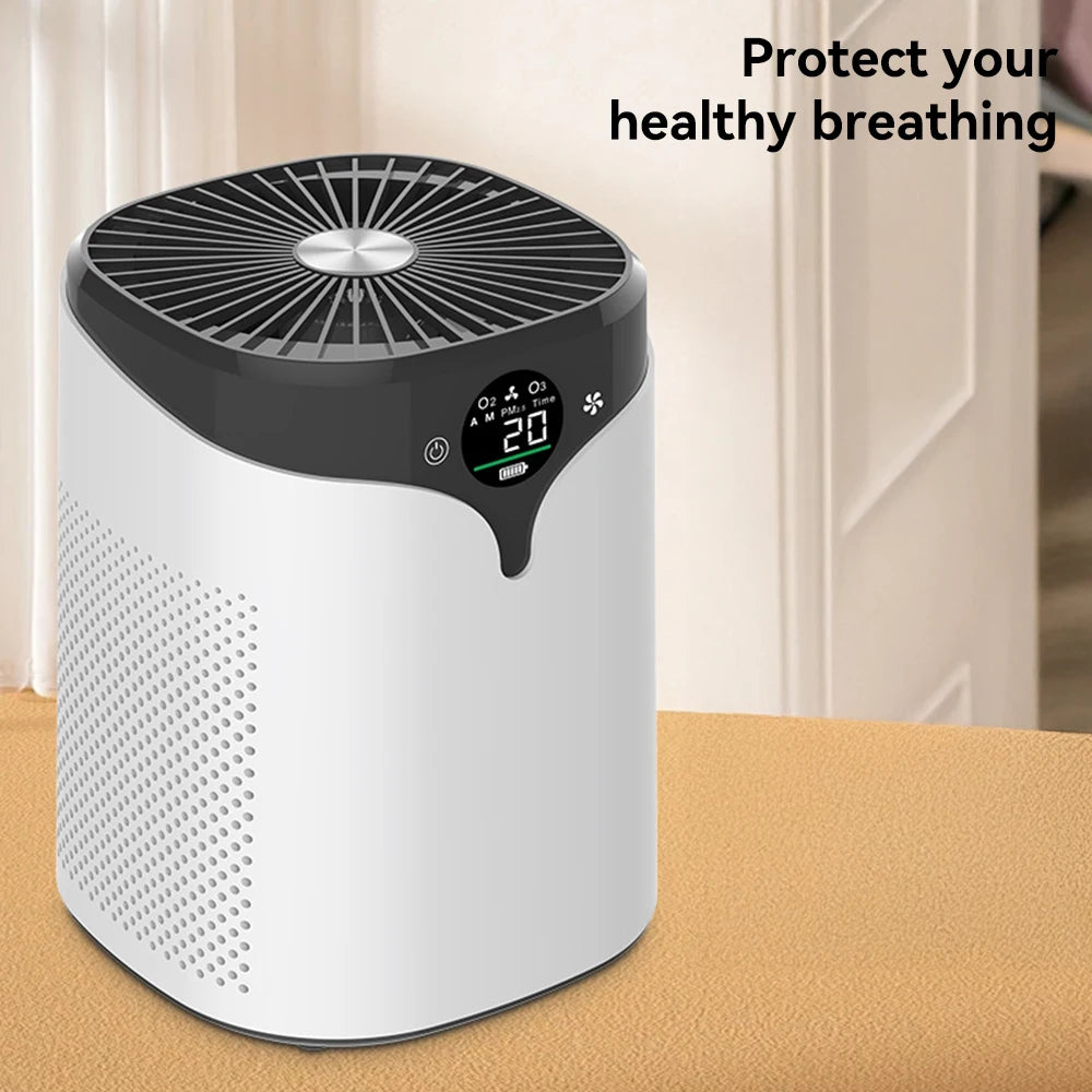 Negative ion Portable Air purifier Remove Pet Dander Dust Second-hand Smoke Formaldehyde Purify the Air Touch Screen Buttons