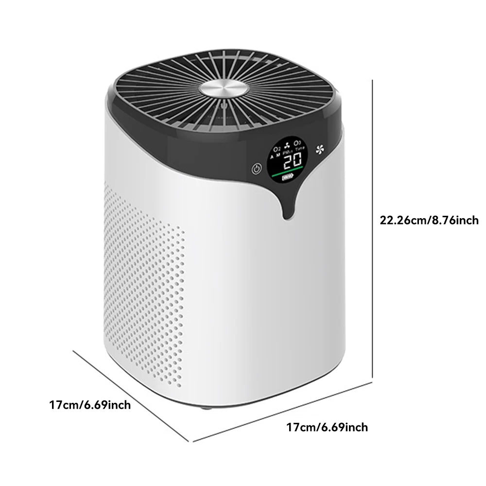 Negative ion Portable Air purifier Remove Pet Dander Dust Second-hand Smoke Formaldehyde Purify the Air Touch Screen Buttons