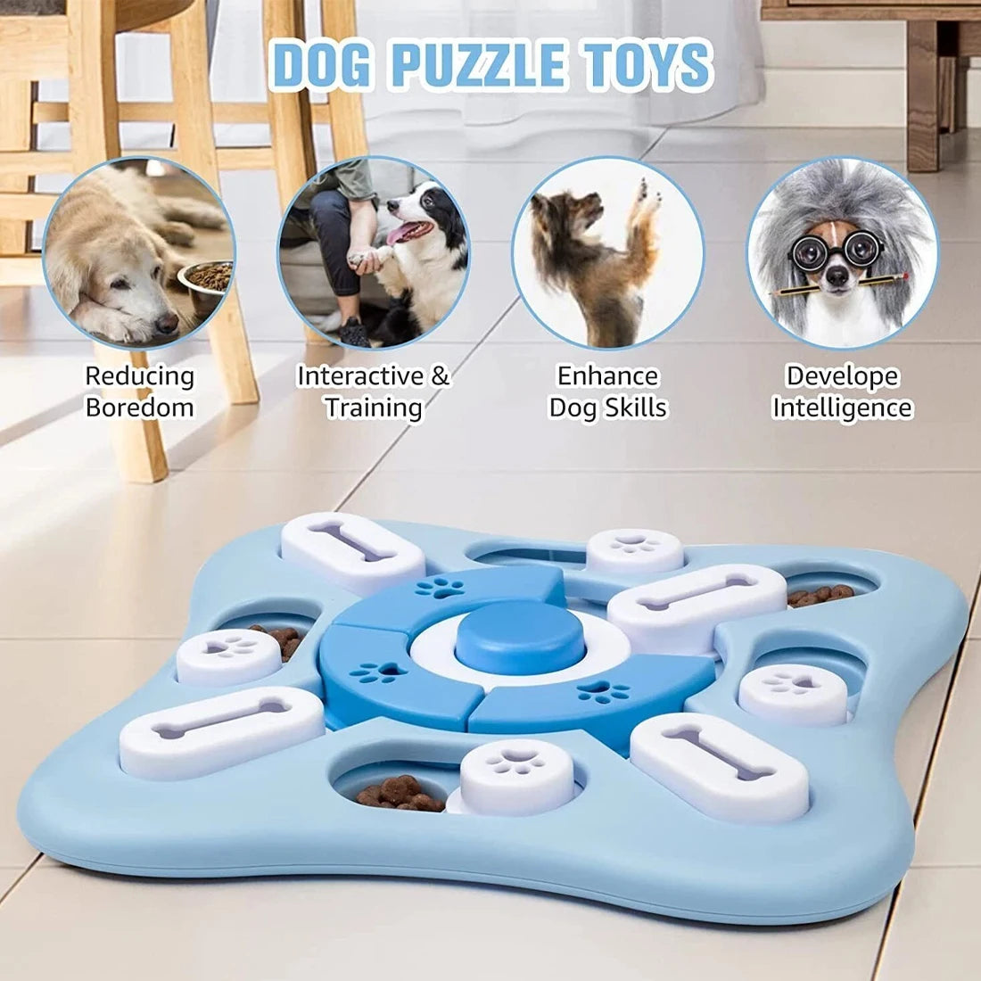 Dog Toys Slow Feeder Interactive Increase Puppy IQ Food Dispenser Slowly Eating NonSlip Bowl Pet Puzzle Cat Dogs Training Game