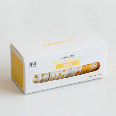 Washi Tape Set for DIY Scrapbooking - 10 Rolls, 8mm