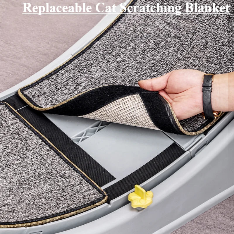 Cat Running Exercise Wheel Treadmill, Ultra-Quiet Safety Cat Training Toy with and Locking Mechanism,Removable Carpeted Runway