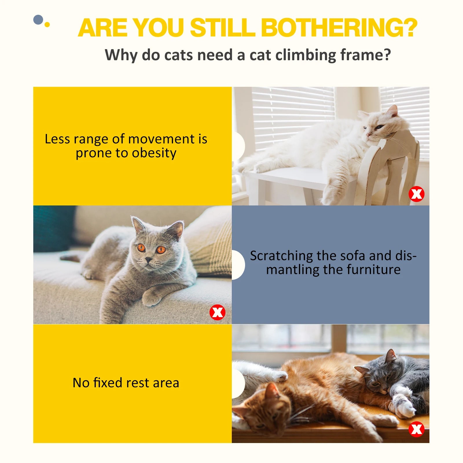 BRIEFNESS Multi-storey cat tree tower with scratch post climbing, plush cave and sleeping area, indoor/outdoor activity center