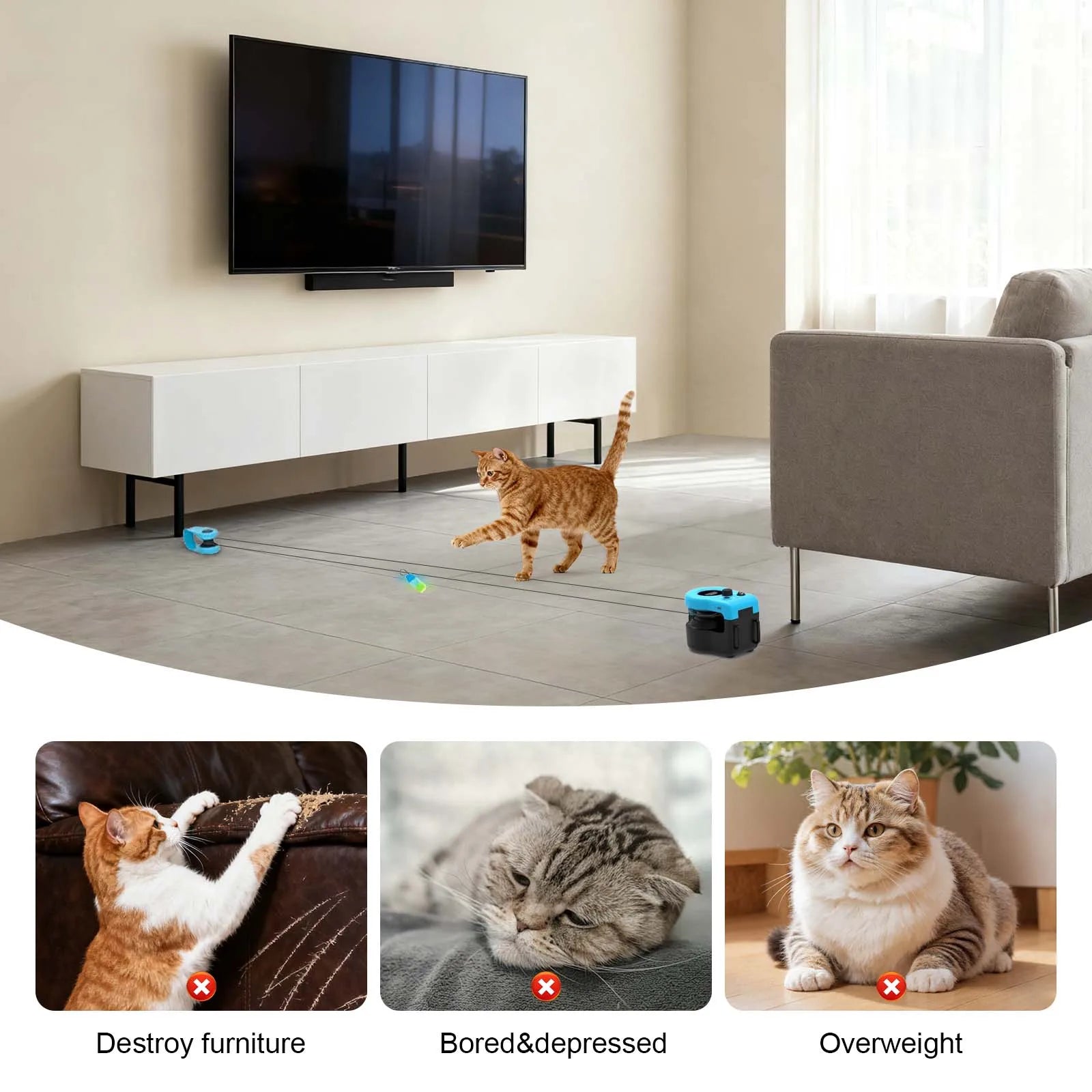 Cat Toys Automatic/Remote Control Cat Toy Interactive Cat Toy Cat Treadmill Adjustable Speed Simulated Cat Hunting Toy