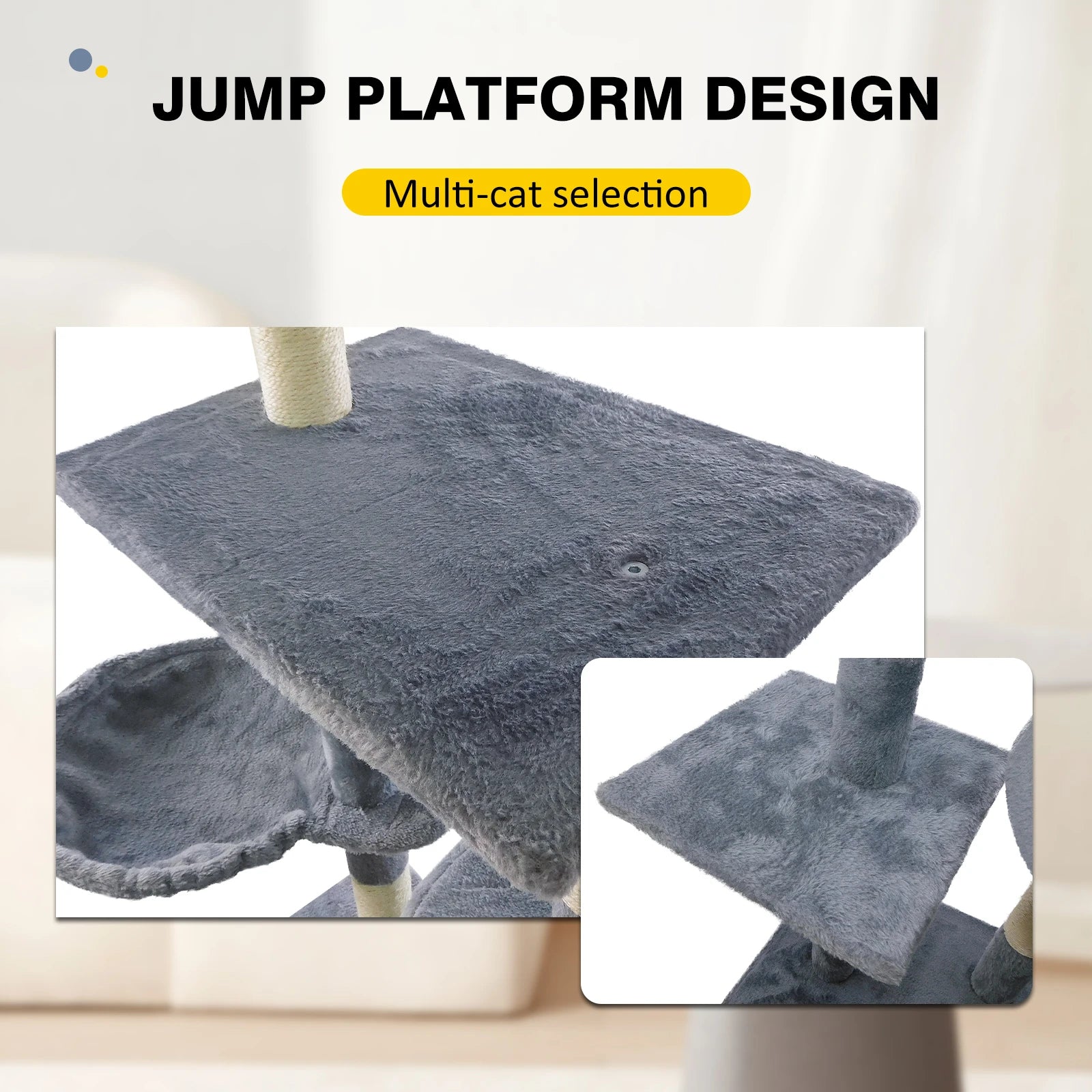 BRIEFNESS Multi-storey cat tree tower with scratch post climbing, plush cave and sleeping area, indoor/outdoor activity center