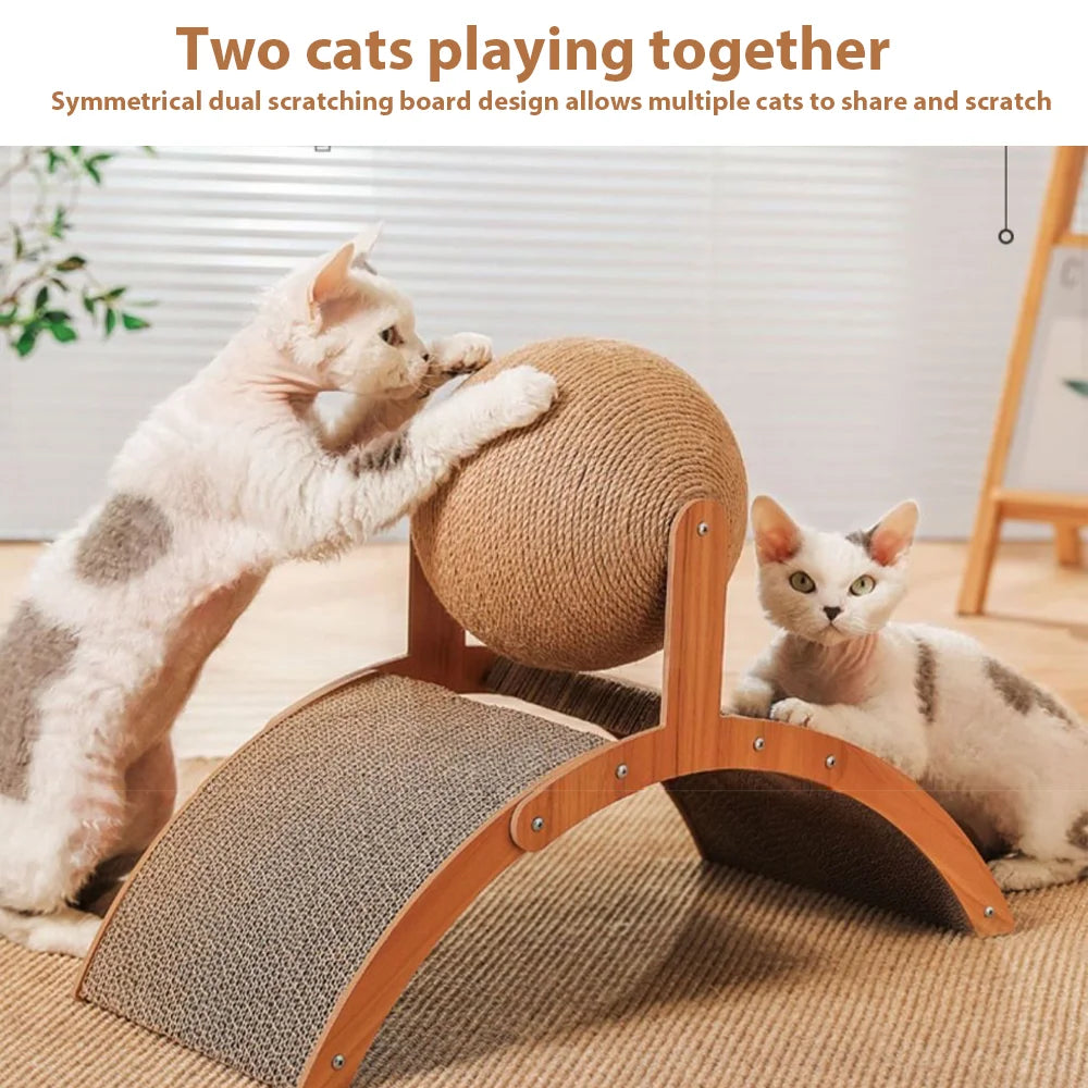 Cat Scratching Ball 2 In 1 Cat Scratching Post Cat Scratcher Sisal Scratch Board Grinding Paw Toy Wear-Resistant