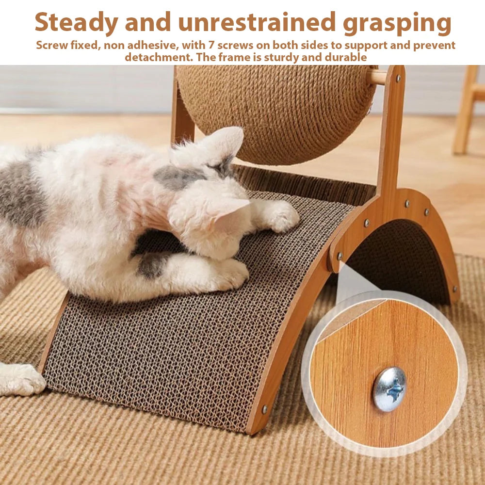 Cat Scratching Ball 2 In 1 Cat Scratching Post Cat Scratcher Sisal Scratch Board Grinding Paw Toy Wear-Resistant