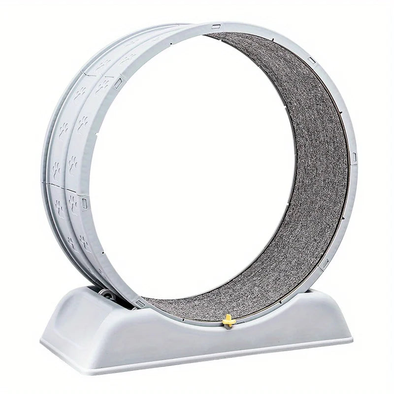 Cat Running Exercise Wheel Treadmill, Ultra-Quiet Safety Cat Training Toy with and Locking Mechanism,Removable Carpeted Runway