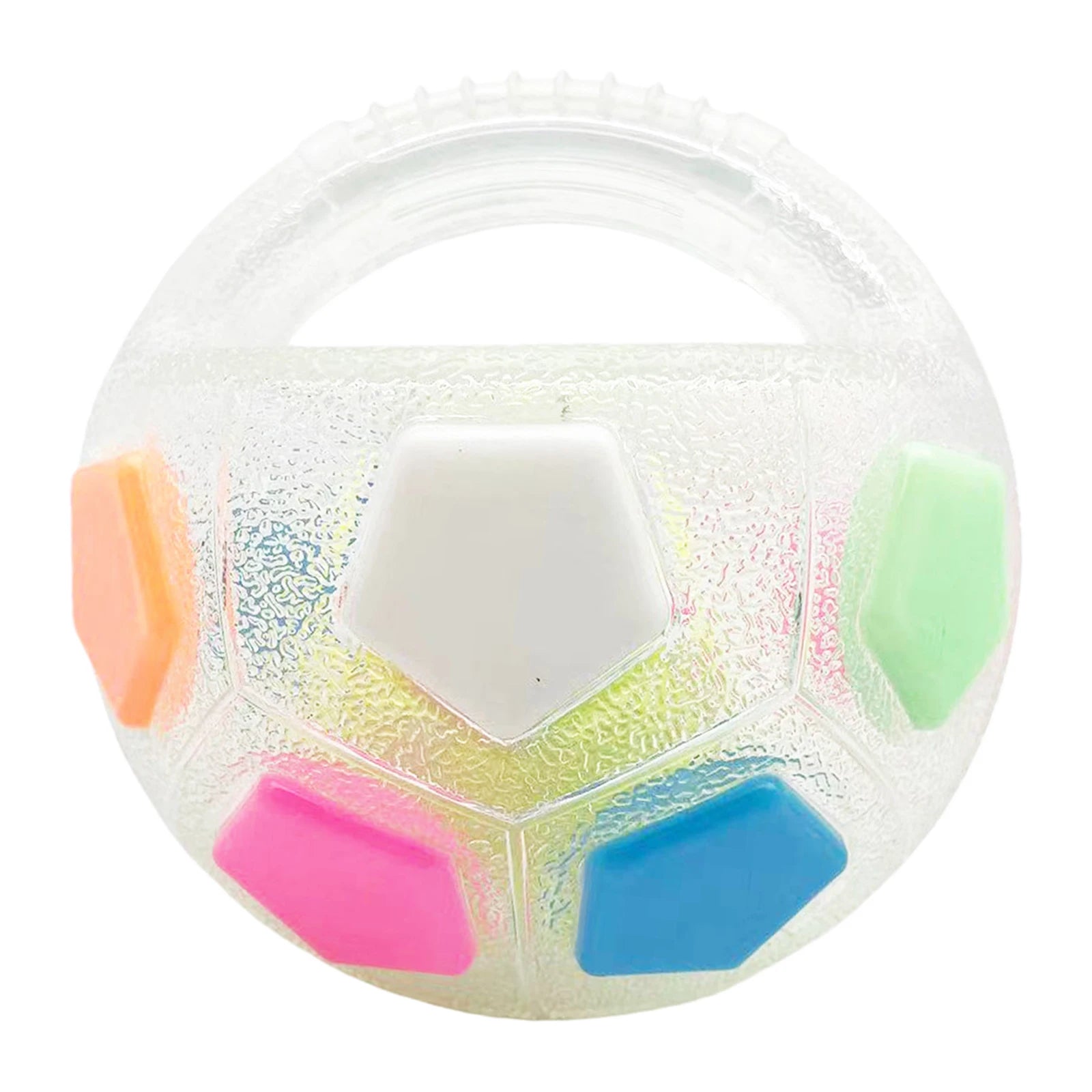 Dog Calming Ball with Handle Pet Dog Football Shape Toy Interactive Squeaky Pet Football for Medium Large Breeds