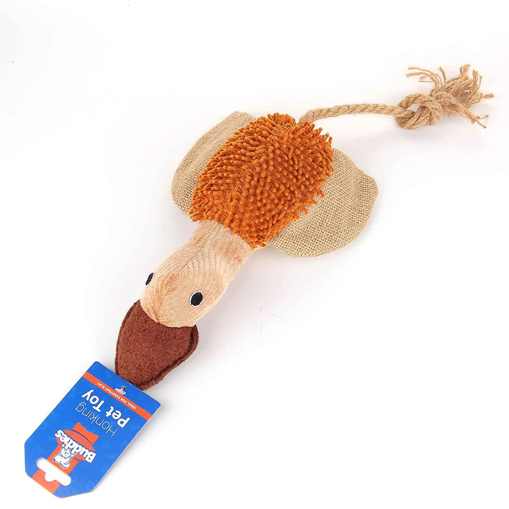 Honking Dot Pet Toy Soft Squeaky Chew Toy for Dogs, Duck and Mouse Fun Play and Cuddling