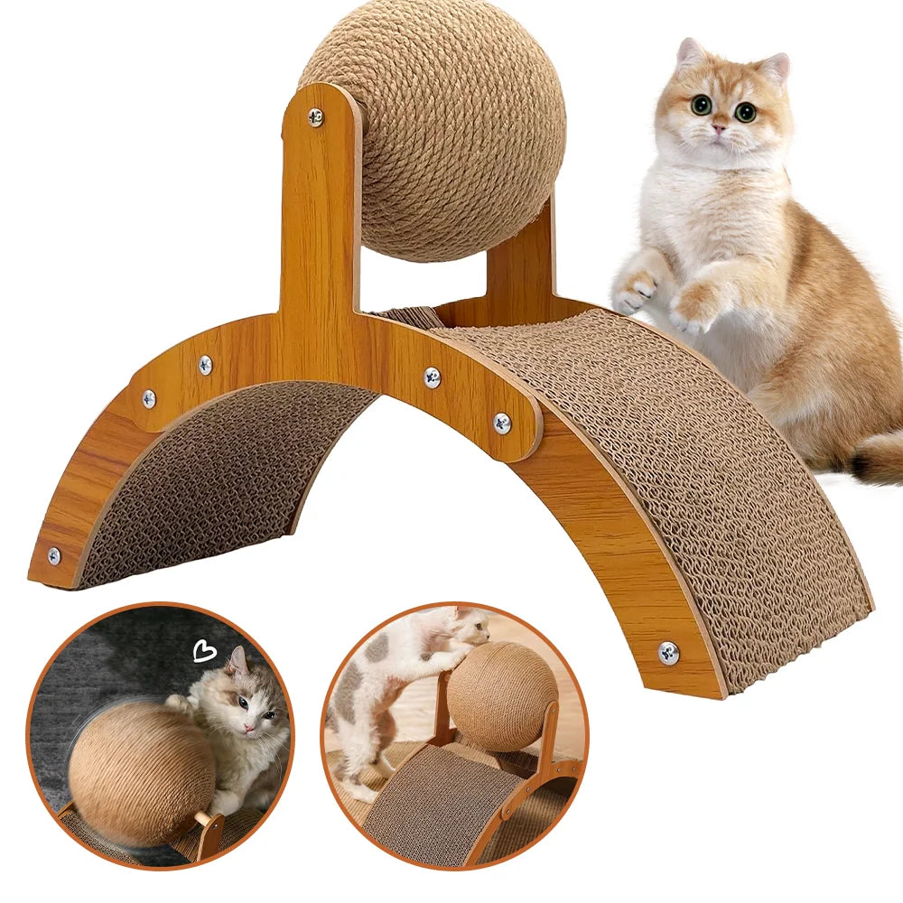 Cat Scratching Ball 2 In 1 Cat Scratching Post Cat Scratcher Sisal Scratch Board Grinding Paw Toy Wear-Resistant