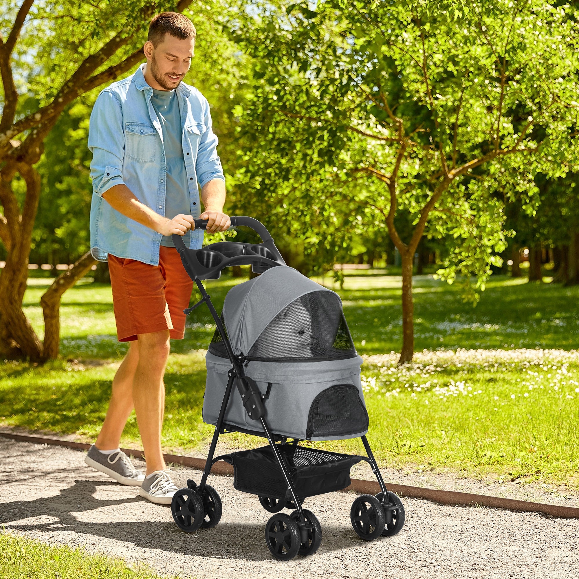Dog Pram Dog Stroller Foldable Pet Pushchair