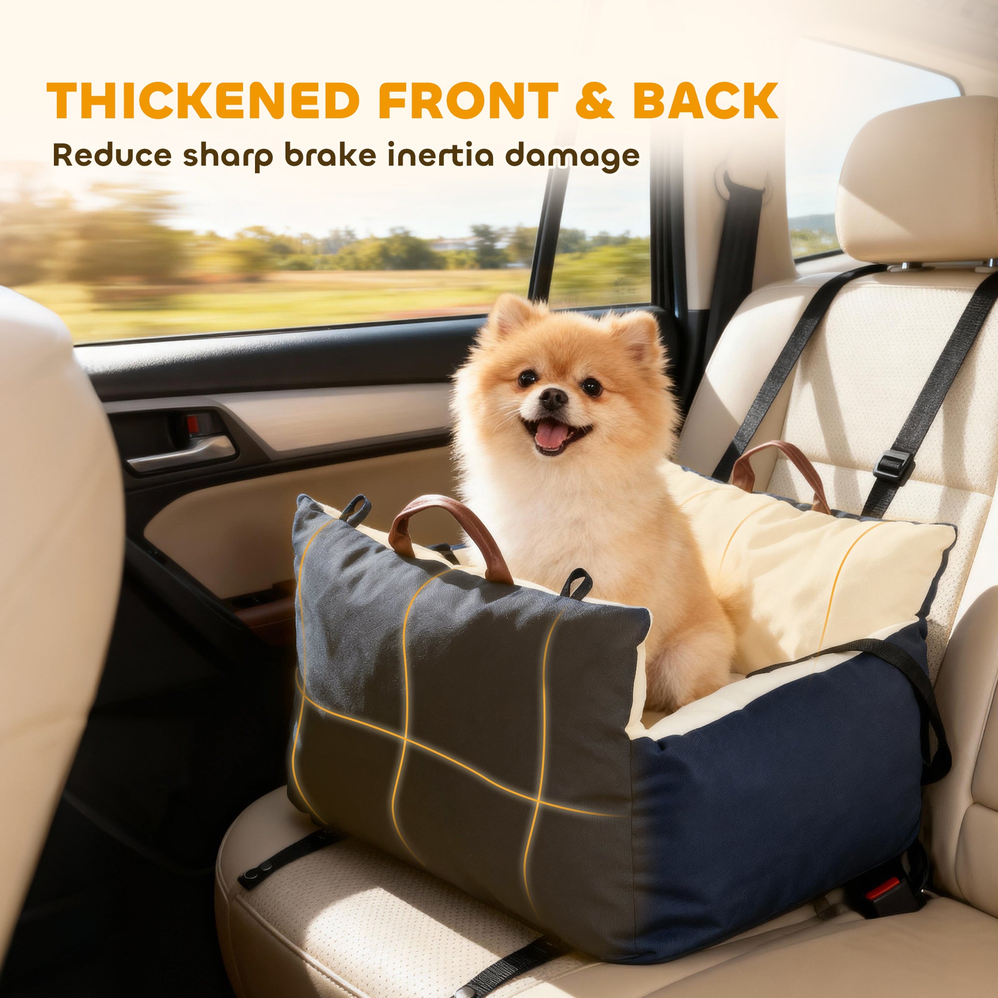 PawHut Dog Car Seat, Cosy Pet Car Booster